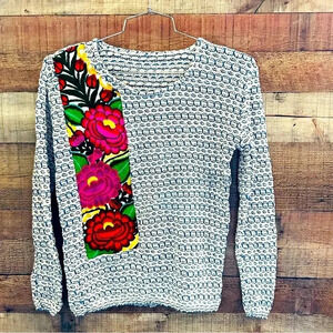 NWOT Guatemalan Handmade Huipil Knitted Sweater